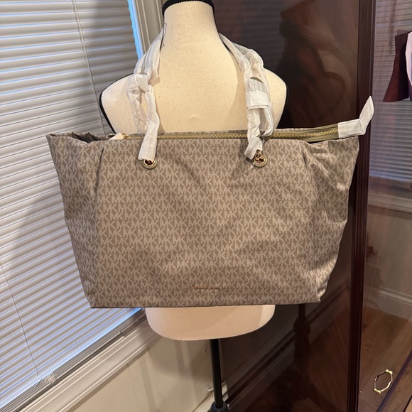 Michael Kors Handbags - Michael Kors Monogrammed Beige Tote
